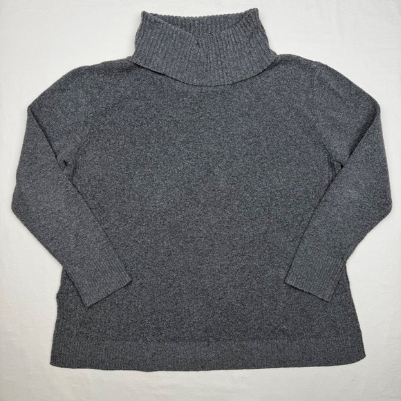 Pink Rose Sweaters - Pink Rose Women Medium Grey Roll Neck Sweater 3/4 Sleeve Casual Cozy Knit